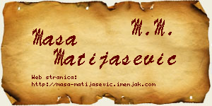 Maša Matijašević vizit kartica